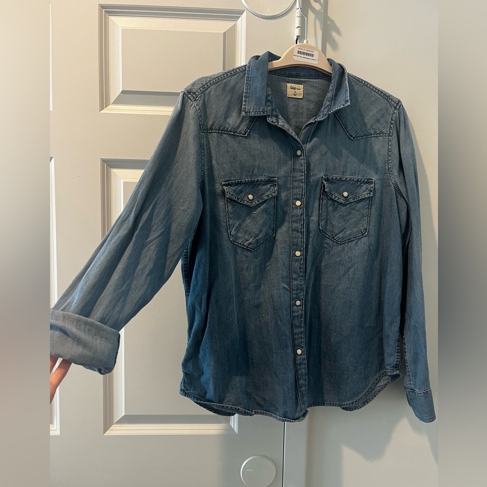 Gap oversized denim western shirt. XL